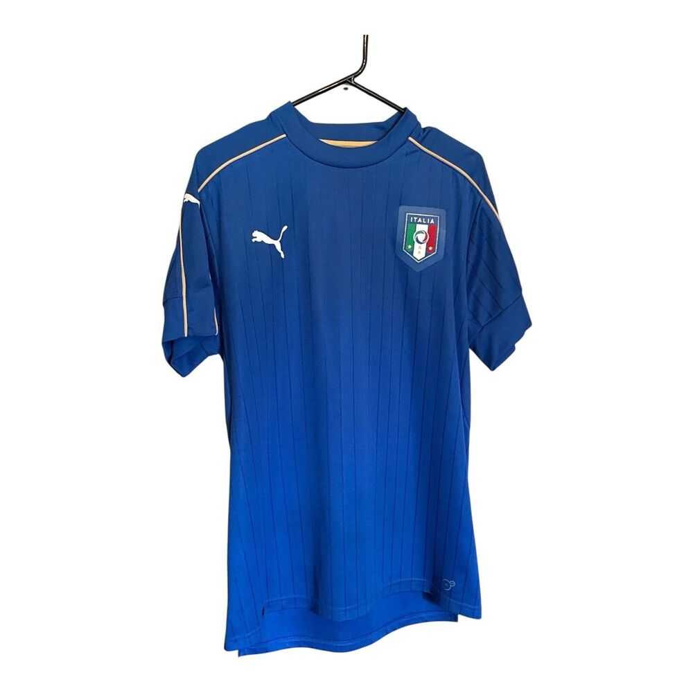 Puma FIGC Italy Home Short Sleeve Jersey Royal Blue Size Large